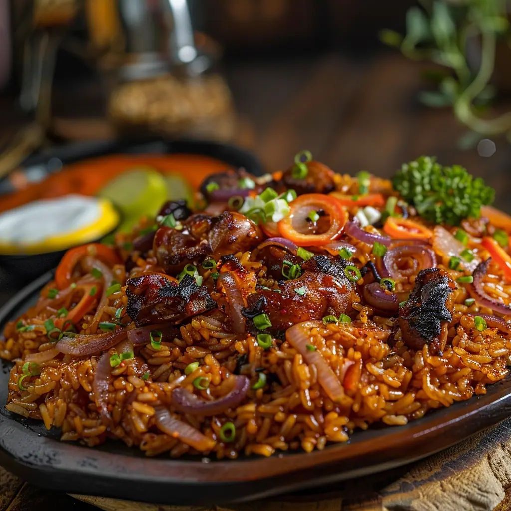 Tolo Beef Jollof with Goat Meat