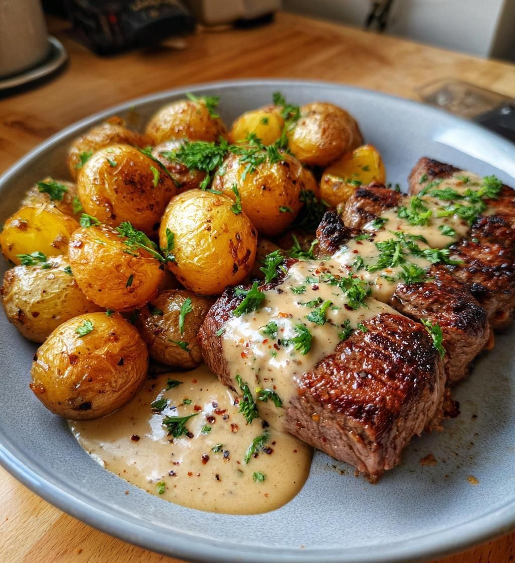 Beef Steak with Pepper Corn Sauce