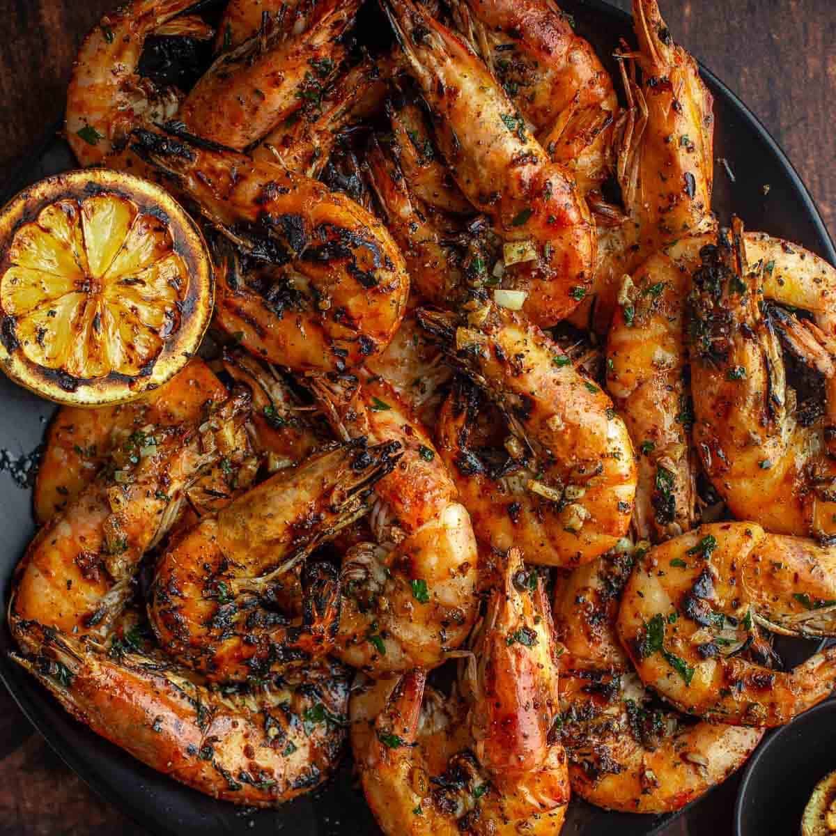 Grilled Prawns with Garlic Butter Sauce